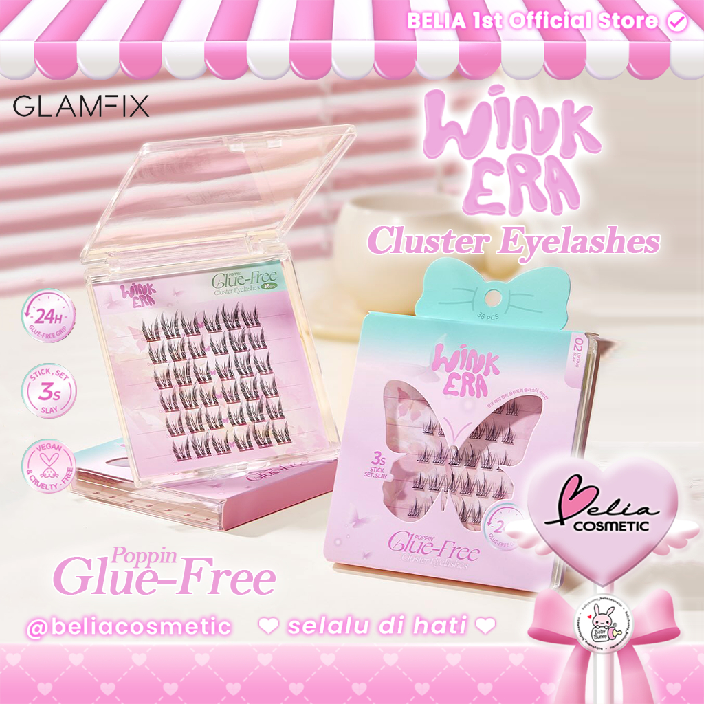 [ BELIA ] GLAMFIX WINK ERA Poppin Glue-Free Cluster Eyelash 36pcs/BOX Bulu Mata Palsu Tempel 9-14mm