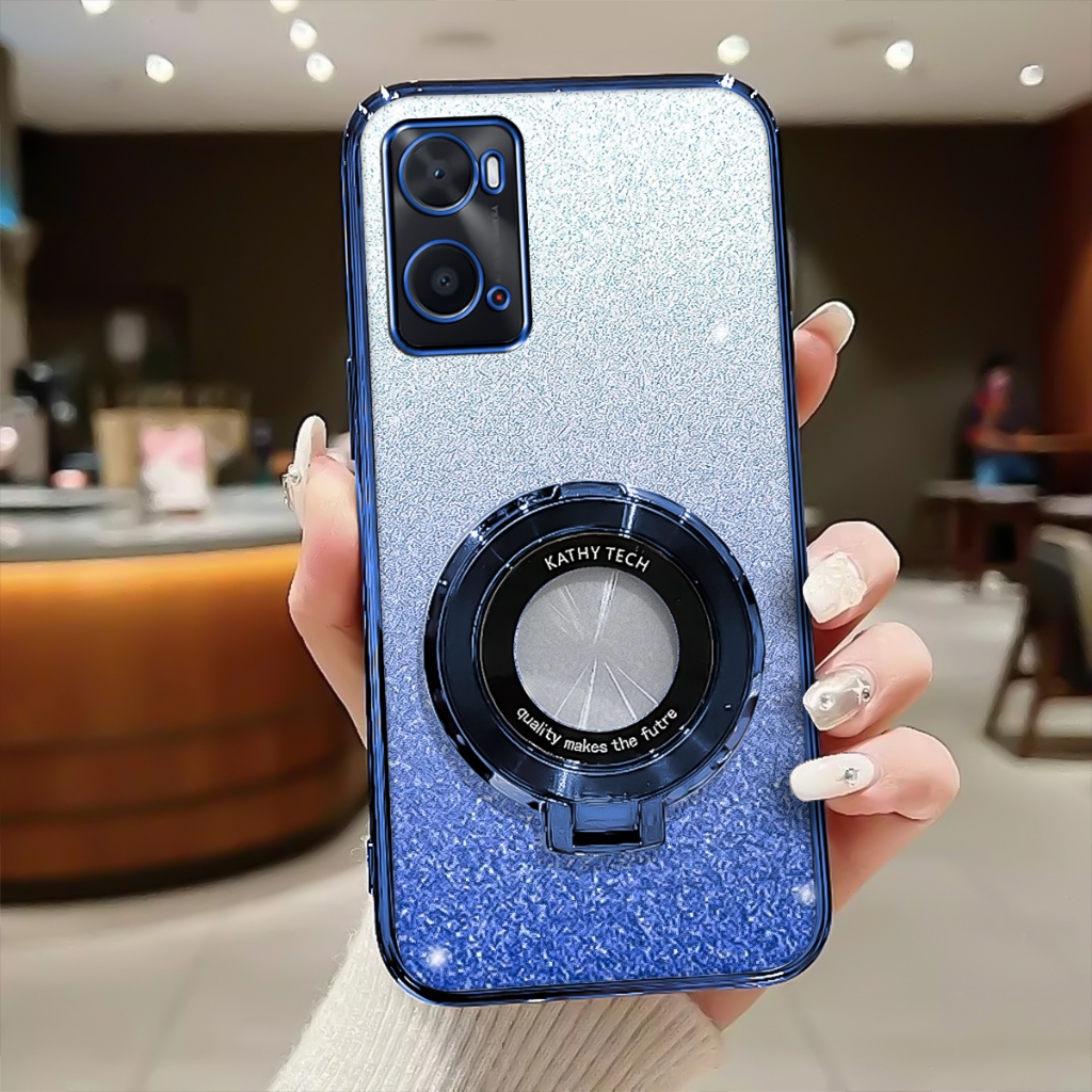 Case Realme 9I Softcase Glitter Luxury With Ring Magnetic Holder