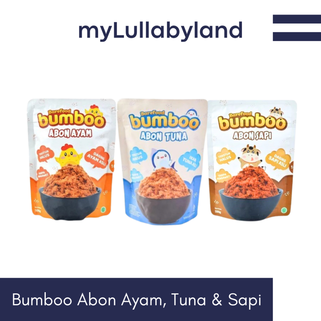 BUMBOO Abon Asli / Abon Bayi BUMBOO Abon Anak MPASI / Abon Sapi, Ayam dan TUNA NON MSG