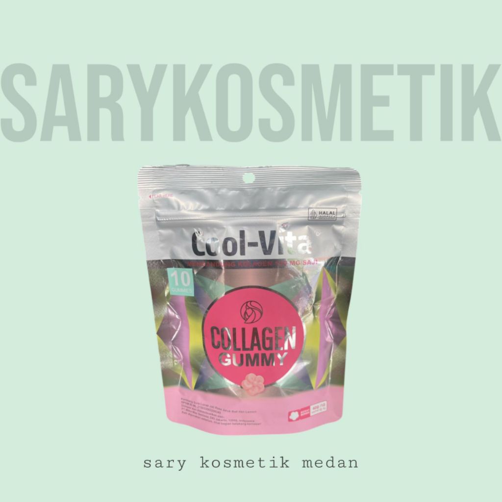 

COOLVITA GUMMY ISI 10 pcs - PERMEN SARI GULA + COLLAGEN PENCERAH KULIT