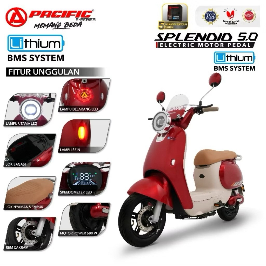 Sepeda Listrik elektrik e-bike Pacific Splendid 5.0