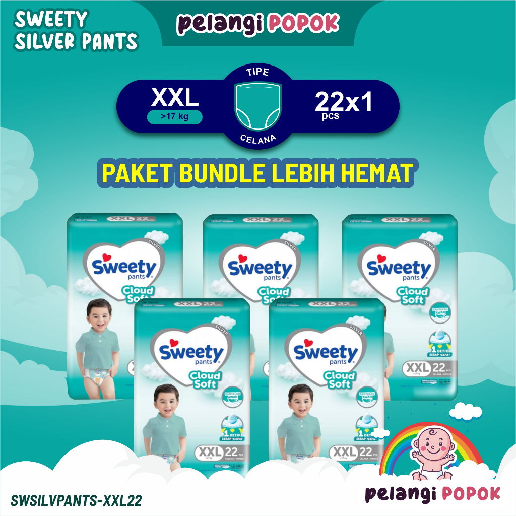 Sweety Silver Pants XXL 22 / Popok Sweety Silver Pants XXL22 / Silver Pants XXL22 / PAKET HEMAT