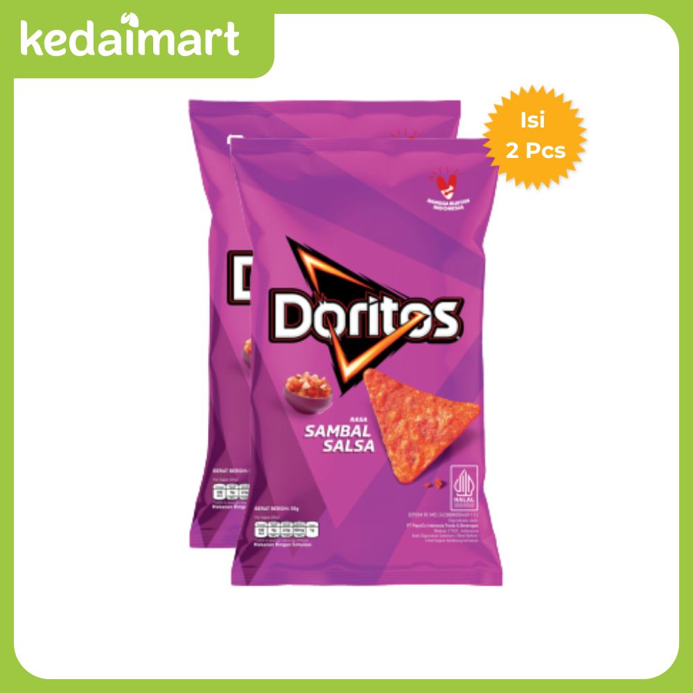 

Doritos Snack Tortilla Chips Rasa Sambal Salsa 55 Gram X 2 Pcs