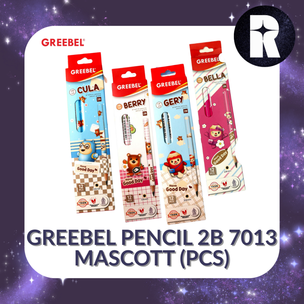 

GREEBEL PENCIL 2B 7013 MASCOTT/ PENSIL 2B KARAKTER LUCU (PCS)
