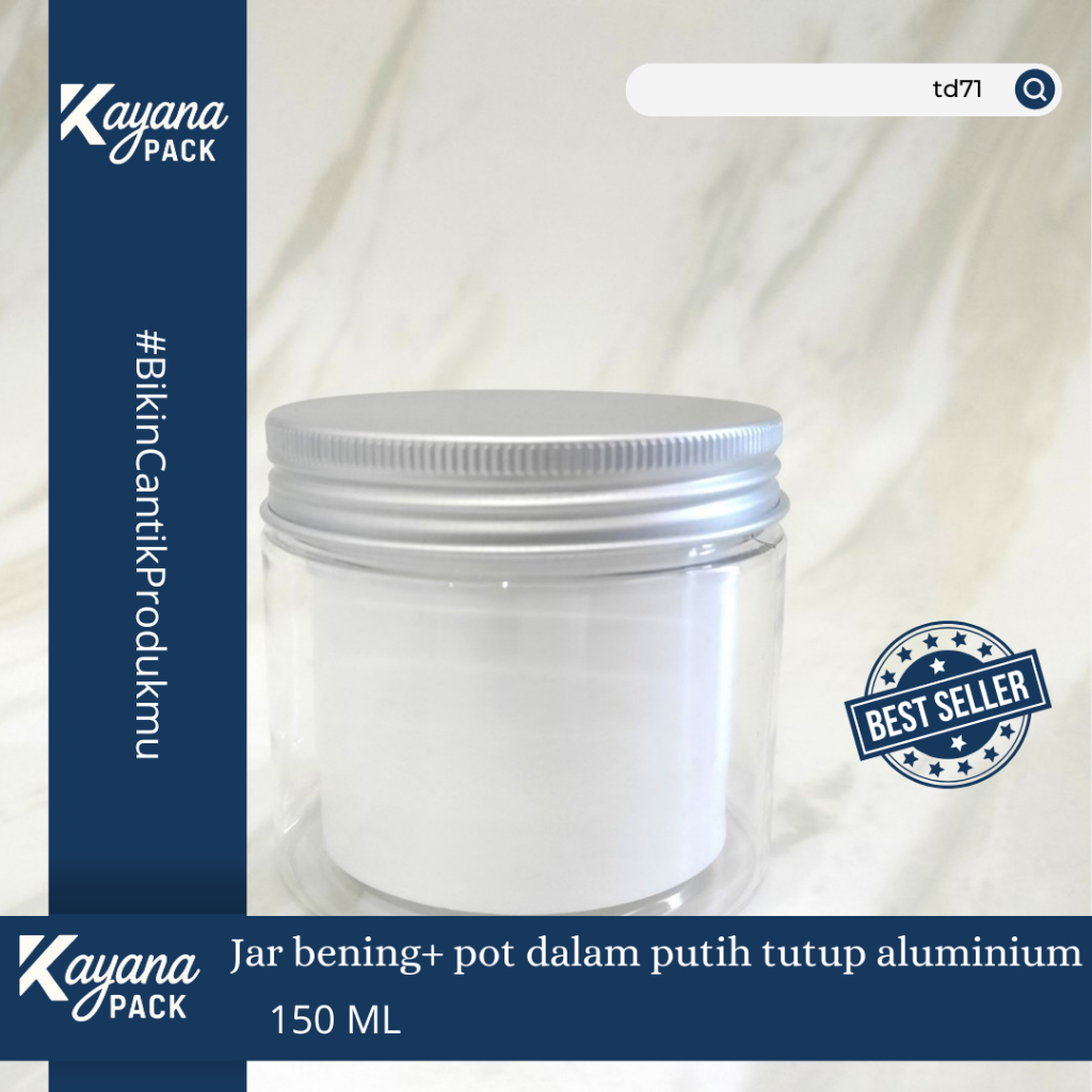 JAR POT TOPLES LULUR / COOKIES / MAKANAN / HERBAL / BUMBU DAPUR BENING 120 - 150ML DENGAN POT DALAM 