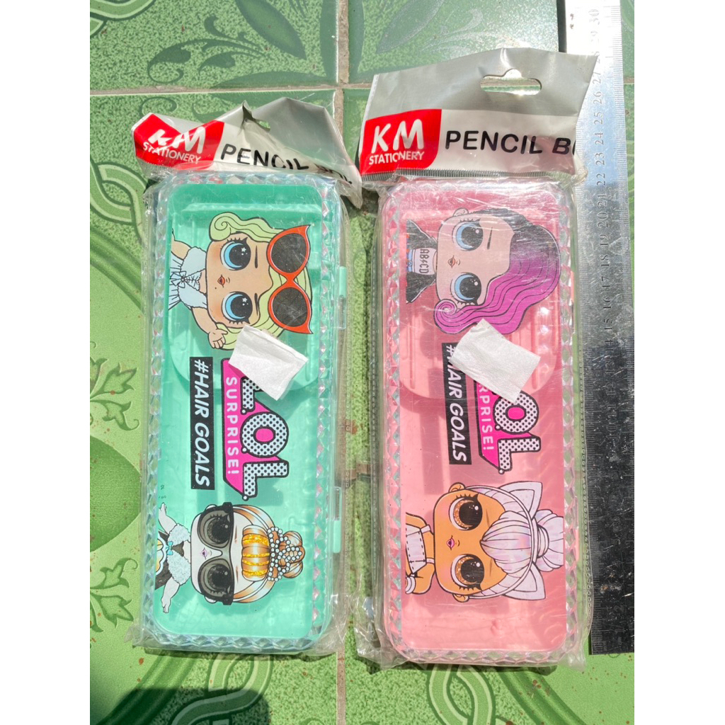 

ACC tempat pensil KM8827L/ kotak pensil Hijab/LOL kaca bening pencil case Stationery