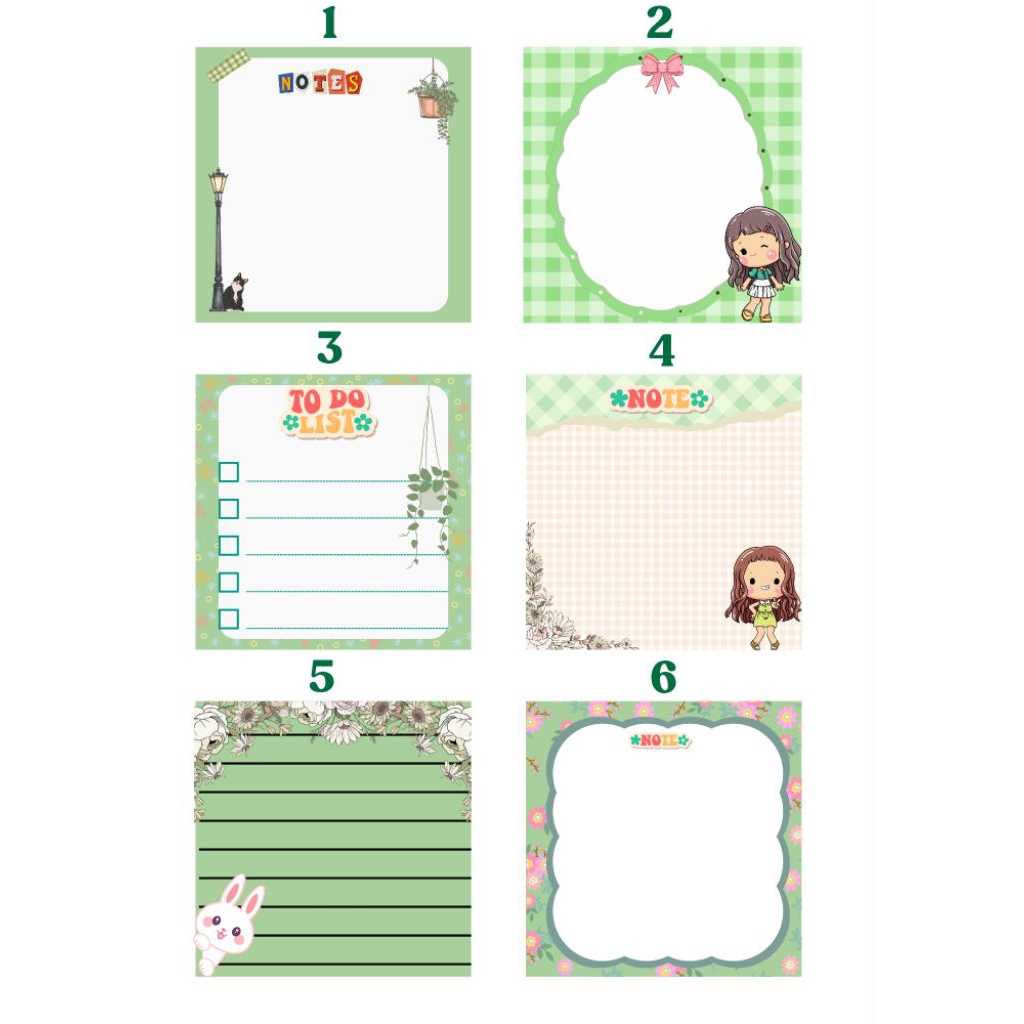 

[ 50 lembar ] READY MEMOPAD TEMA HIJAU