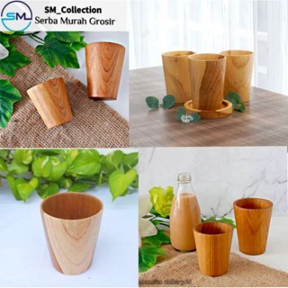 gelas minum/wadah air/gelas kayu/gelas serbaguna/gelas kayu jati