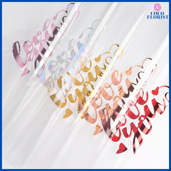 

Flower Wrapping Transparant Cellophane Waterproof Kertas Buket Bunga Valantine Ecer KB60