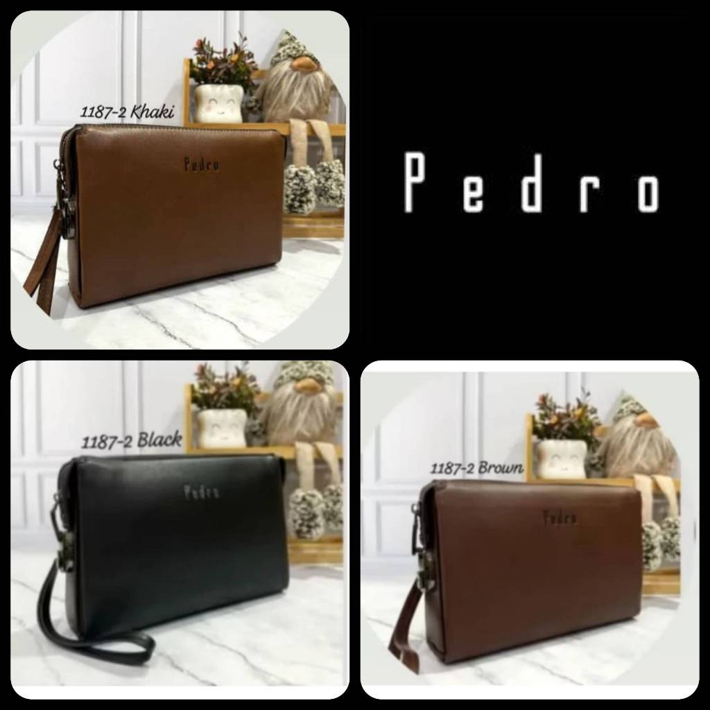 Pedro Men's leather clutch handbag tas tangan pria anti maling premium hs