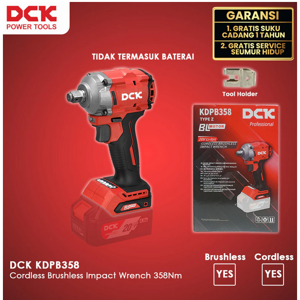 DCK KDPB358 Cordless Brushless Impact Wrench 358Nm