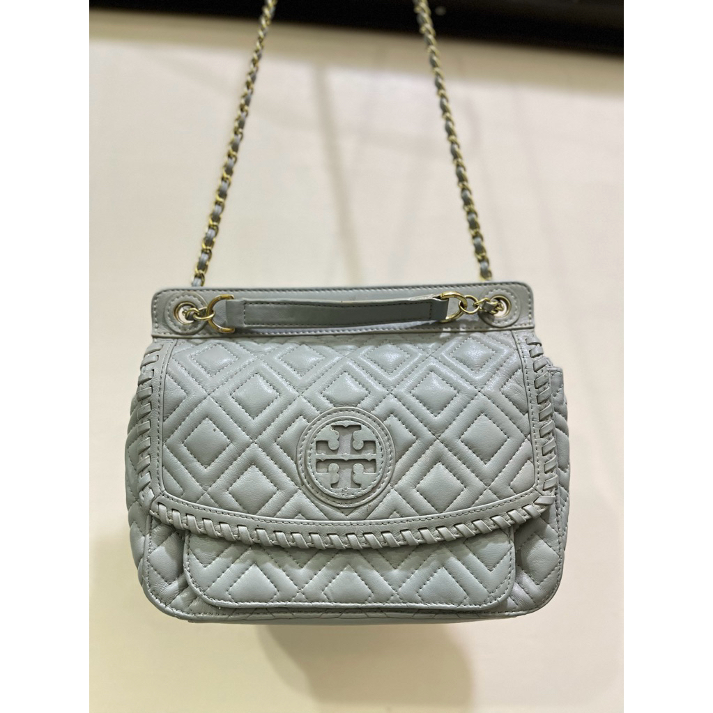 PL TB tor tor bag | tote | tas sling & tas bahu rantai kulit | tory burch