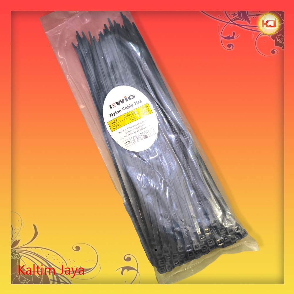 Kabel Ties 30cm (4.8x300 4.8mm 4,8 300mm 30 cm 300 x 4.8 mm Nylon Cable Ties Pengikat Tis Tie Hitam 