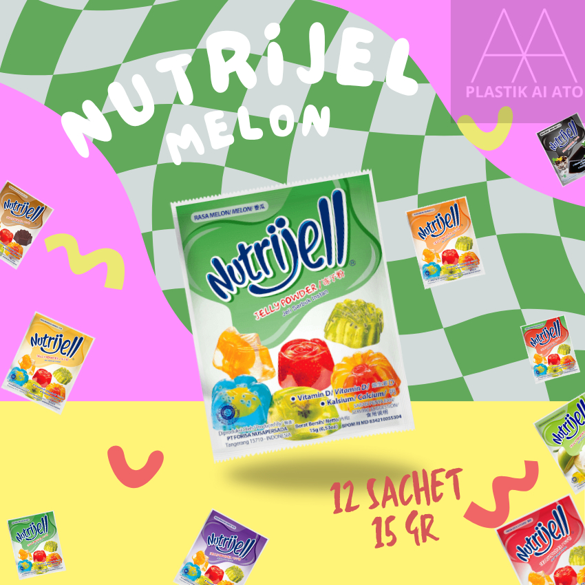 

Nutrijel Jelly Powder Rasa MELON Mix 12 Sachet Kenyal Segar cocok untuk ES TELER