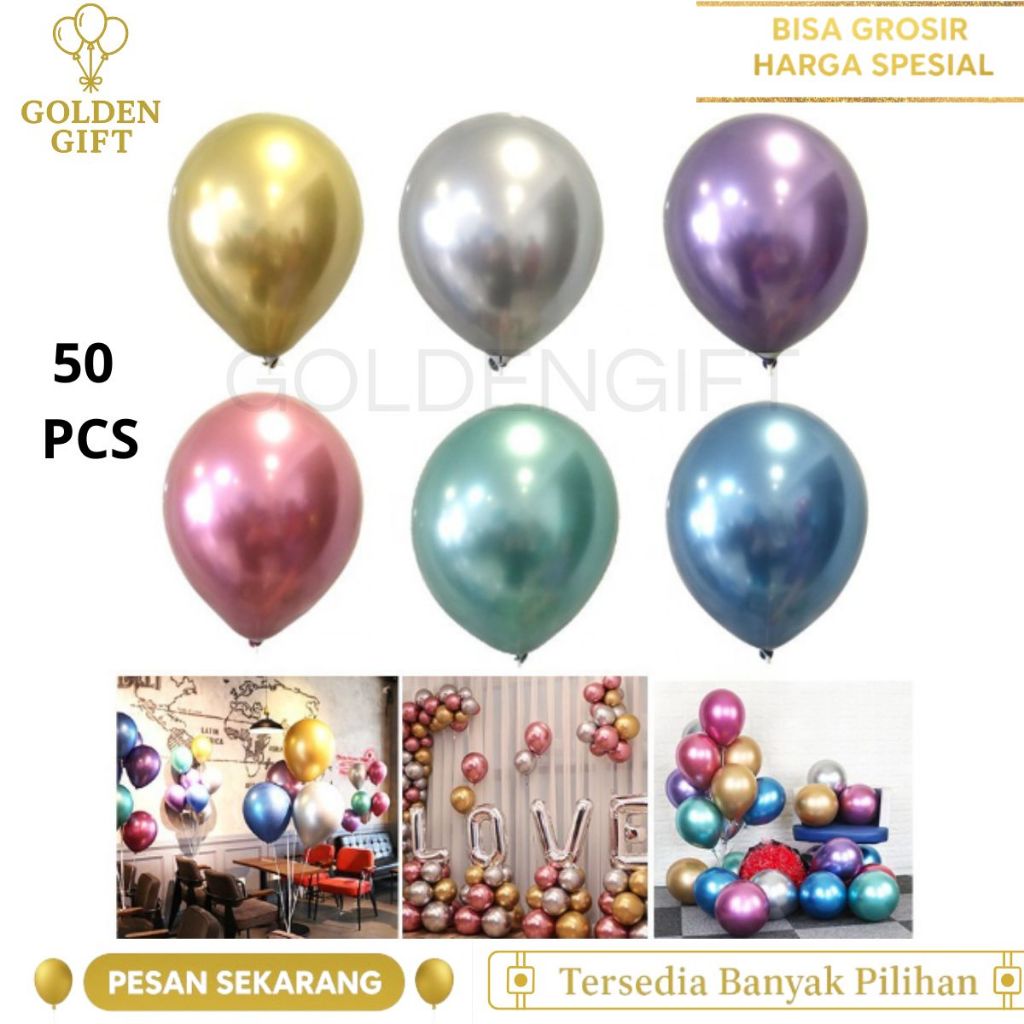 Balon Latex Chrome  12 Inch ( 50 PCS)