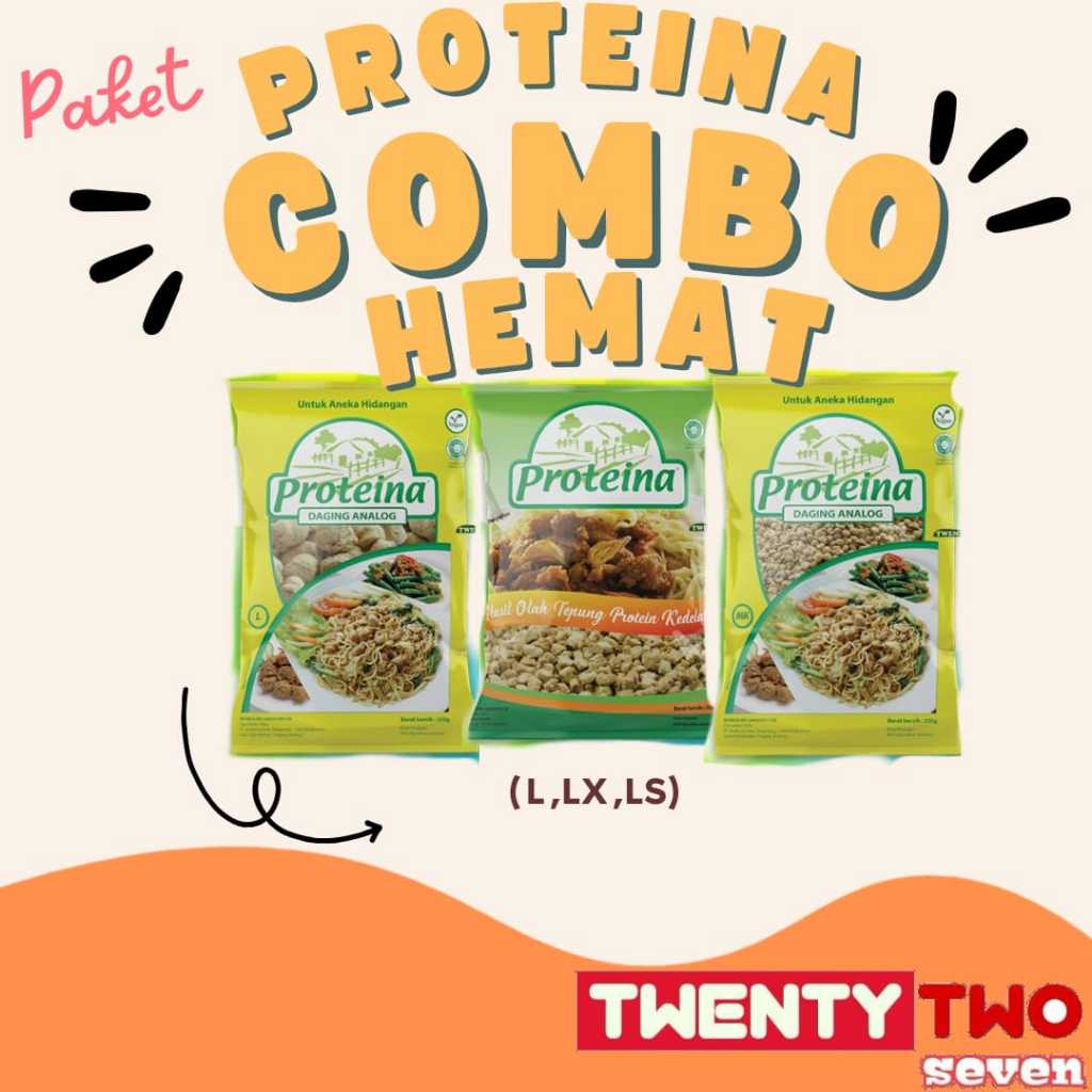 

Promo Combo Hemat Proteina Protein Nabati Vegetarian 250 Gram ( L, LS, LX )