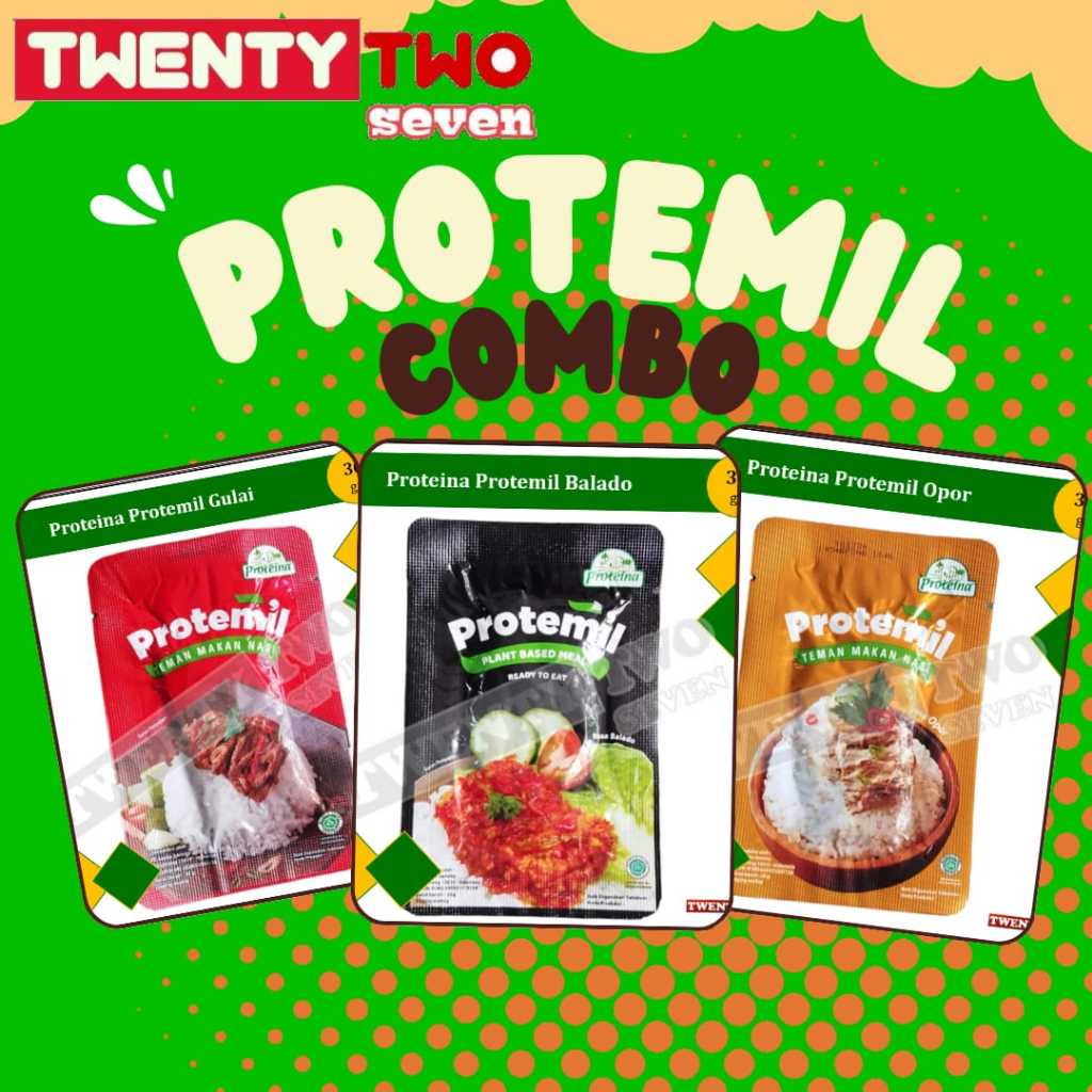 

Promo Combo Protemil 30g Vegan Protein Nabati Halal ( Gulai , Balado , Opor )