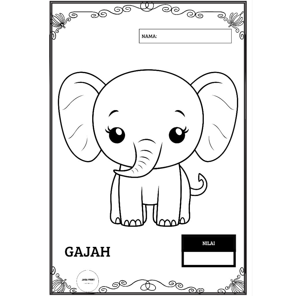 KERTAS MEWARNAI "GAMBAR BINATANG"