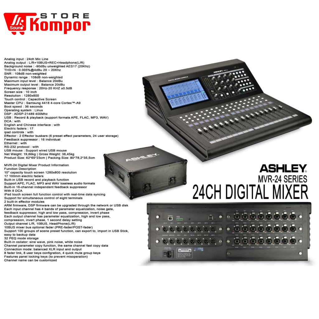 DIGITAL MIXER ASHLEY MVR24 ORIGINAL 24 channel / Ashley MVR 24
