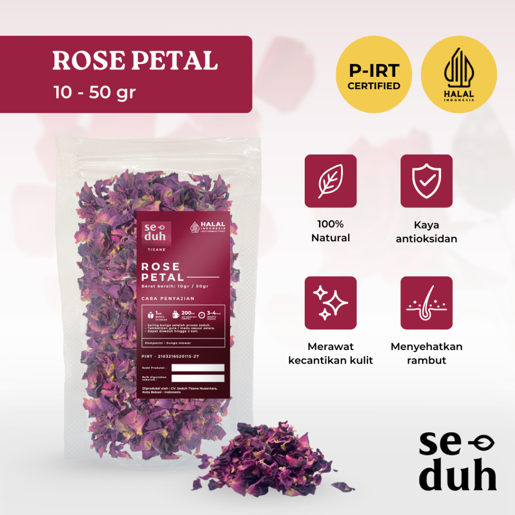

SEDUH TEA & TISANE | Teh Kelopak Bunga Grade A / Rose Petal Tea / Flower Tea 10gr - 50gr