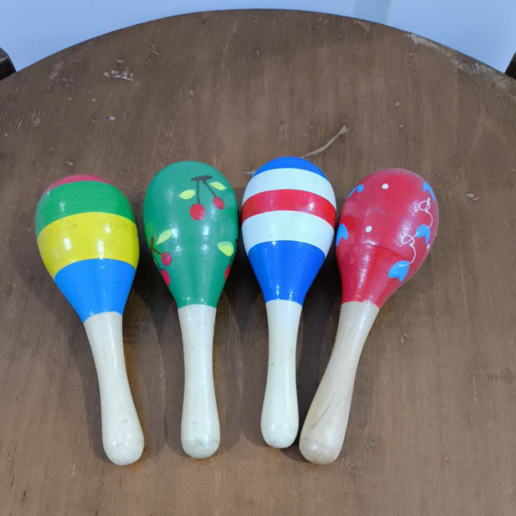 PRELOVED MAINAN MUSIK KAYU MARACAS