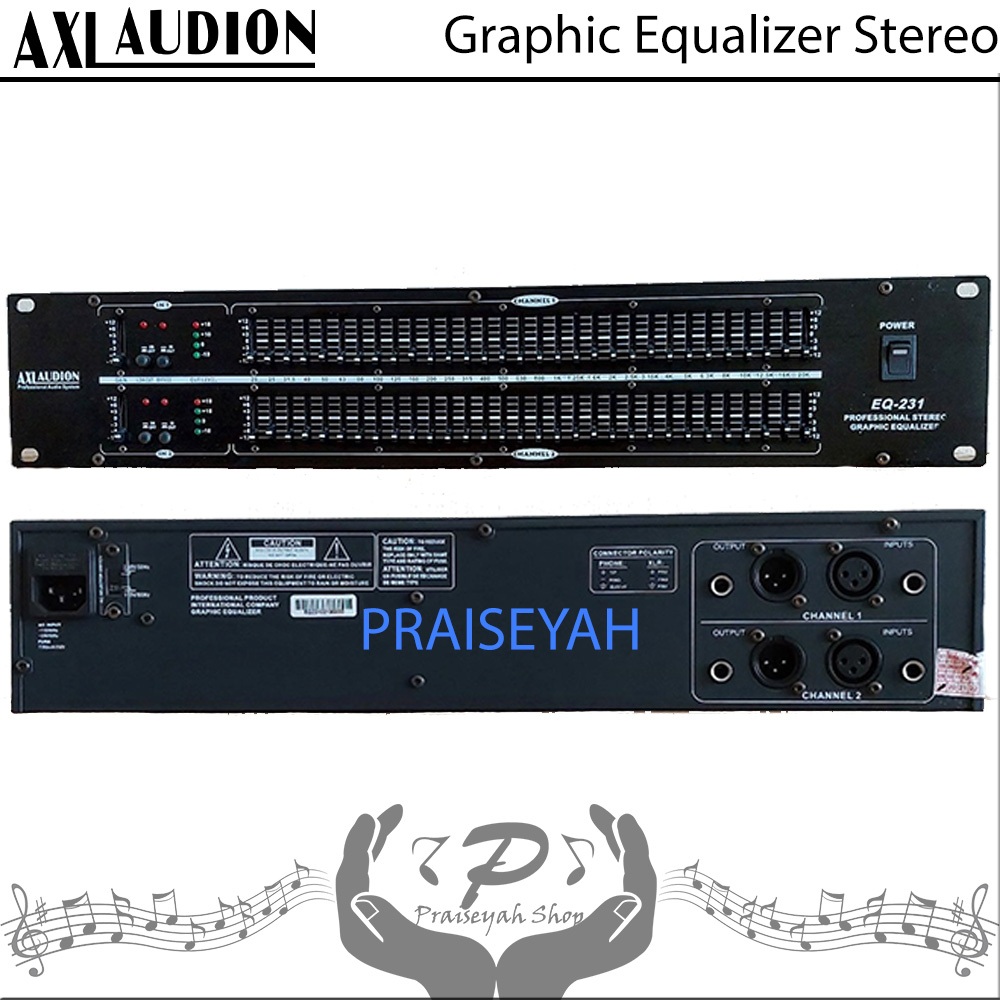 AXL Audion 2 x 31 Band Graphic Equalizer Stereo EQ-231