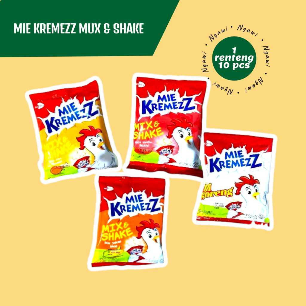 

Mie Kremezz Mix and Shake Renteng 10 PCS, OLEH OLEH NGAWI