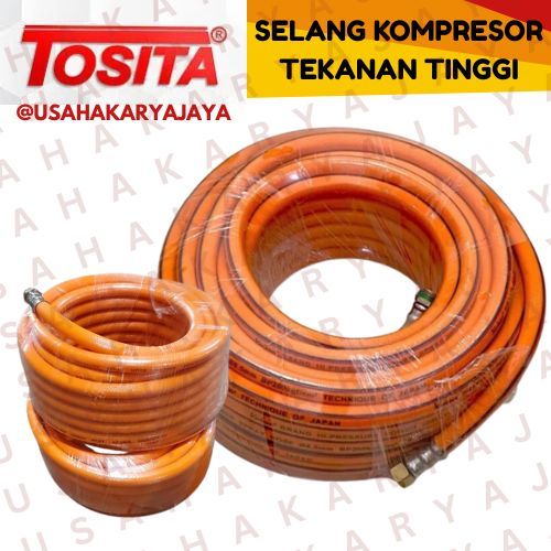 Selang Kompresor Tekanan Tinggi TOSITA Orange 100 Meter Original/ Selang Kompresor Angin 10M Oren