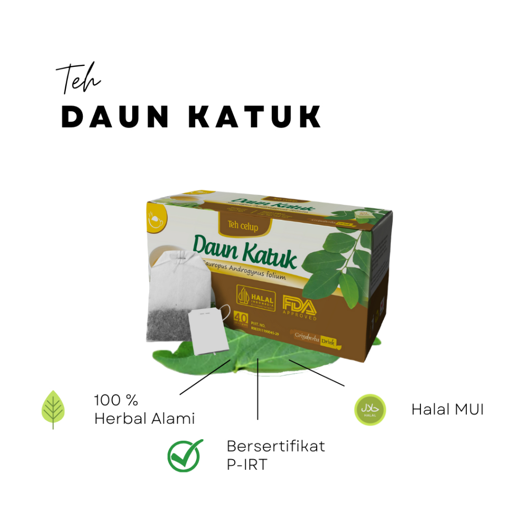 

Teh Celup Herbal Daun Katuk Isi 20 Kantong Original Griya Herba Halal