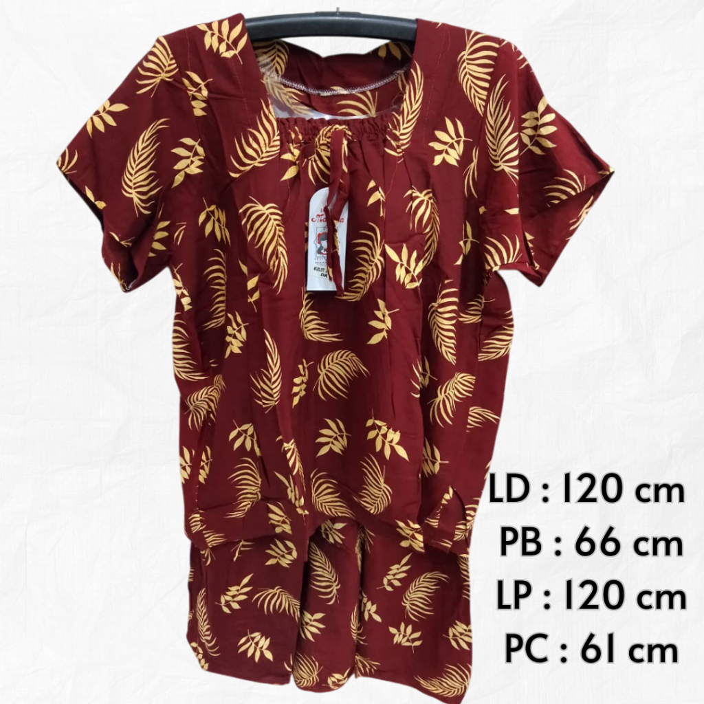 TERLARIS Marissa Setelan Batik (Dk) Jumbo Ld 120cm  + Celana 7/8 | Setelan Batik Marissa Celana Pong