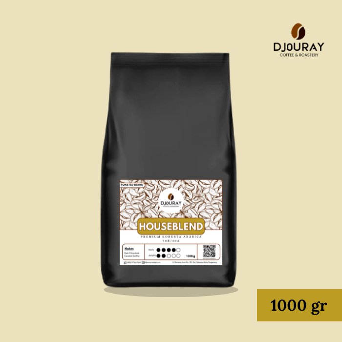 

Djouray Houseblend Premium Robusta Arabika 73, Biji Kopi Espresso Blend