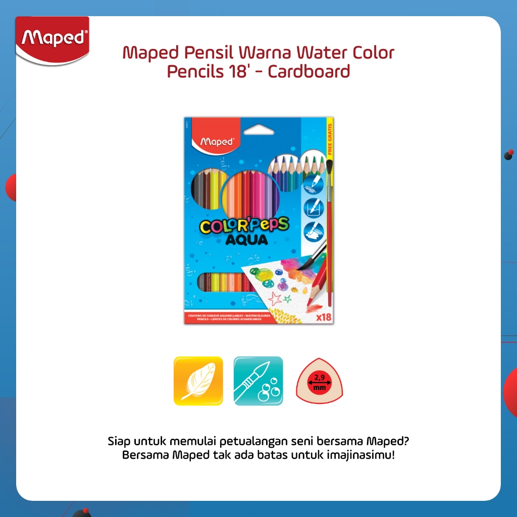 

Maped Pensil Warna Water Color Pencils 18' - Cardboard