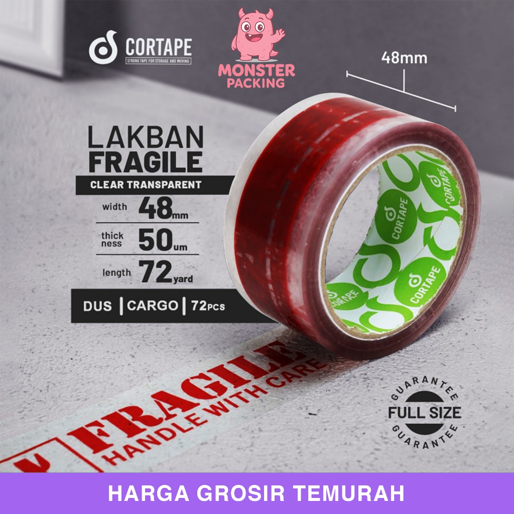 

Lakban Selotip Isolasi Fragile Clear Bening 48mm Dus Ekspedisi