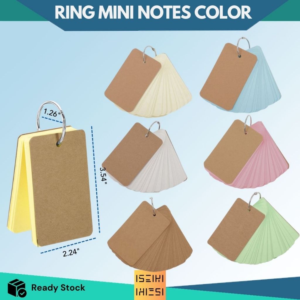 

Ring Notes 50 Lembar Kartu Indeks Polos dengan Cincin Pengikat Kartu Catatan Berlubang Kartu Belajar