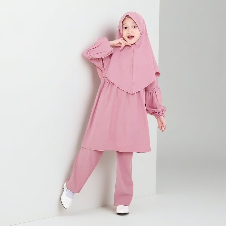 Wanset Ngaji S M L Xl Serelan Terbaru 2026 Oneset Anak Takjilan Setelan Ank2 Lebaran Set Anak Clana 