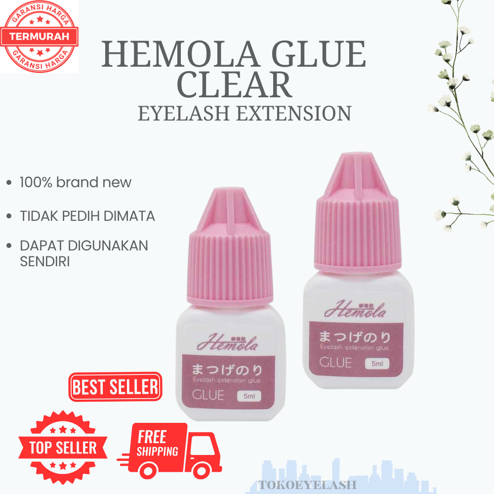 HEMOLA CLEAR LEM EYELASH EXTENSION HEMOLA CLEAR GLUE LEM BULUMATA SAMBUNG BENING