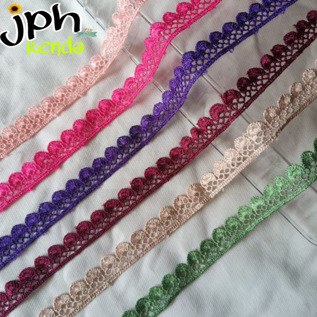 Renda giper lebar 2cm, renda gyper, renda zipper, renda prada (per roll 15yard)