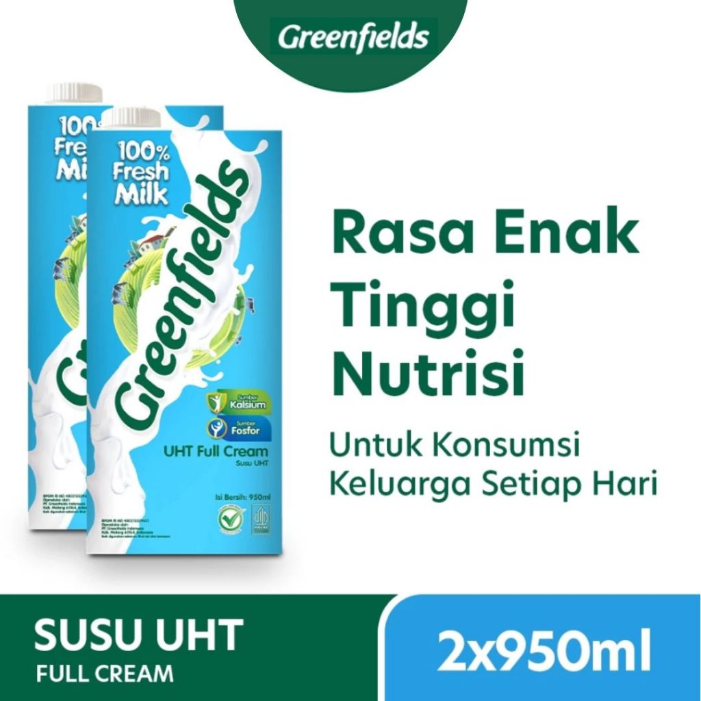 

Susu Greenfields UHT Full Cream 950ml x 2 pcs [Twinpack]