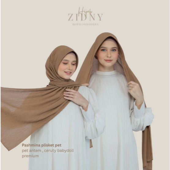 HijabZidny - Bloom - Pashmina Plisket Pleated Pet - Ceruty Babby doll soft pet