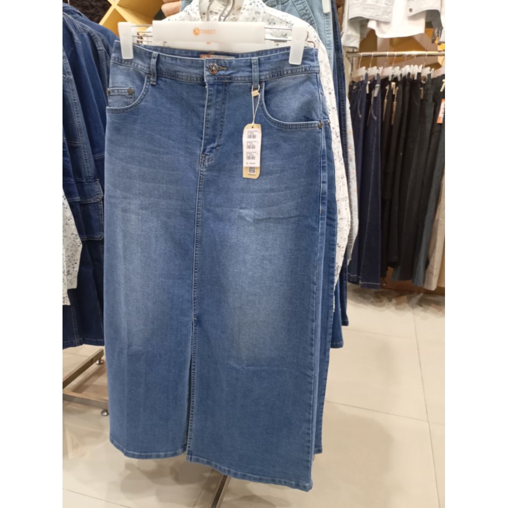 TRISET CASUAL ROK JEANS KATUN CARGO SALE