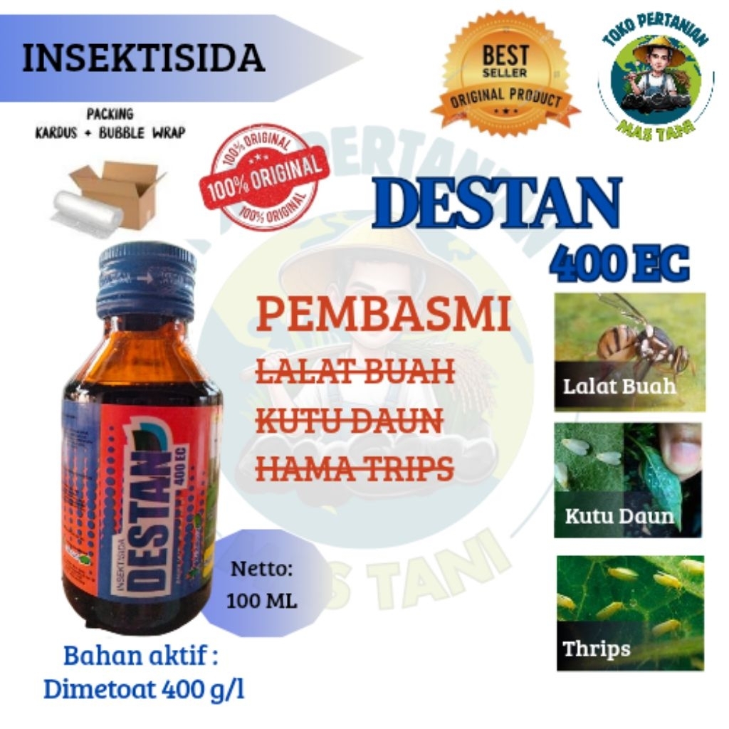 Destan 400 EC 100 ml Insektisida Sistemik Dimetoat Pembasmi Hama Kutu Daun, Lalat buah, Thryps