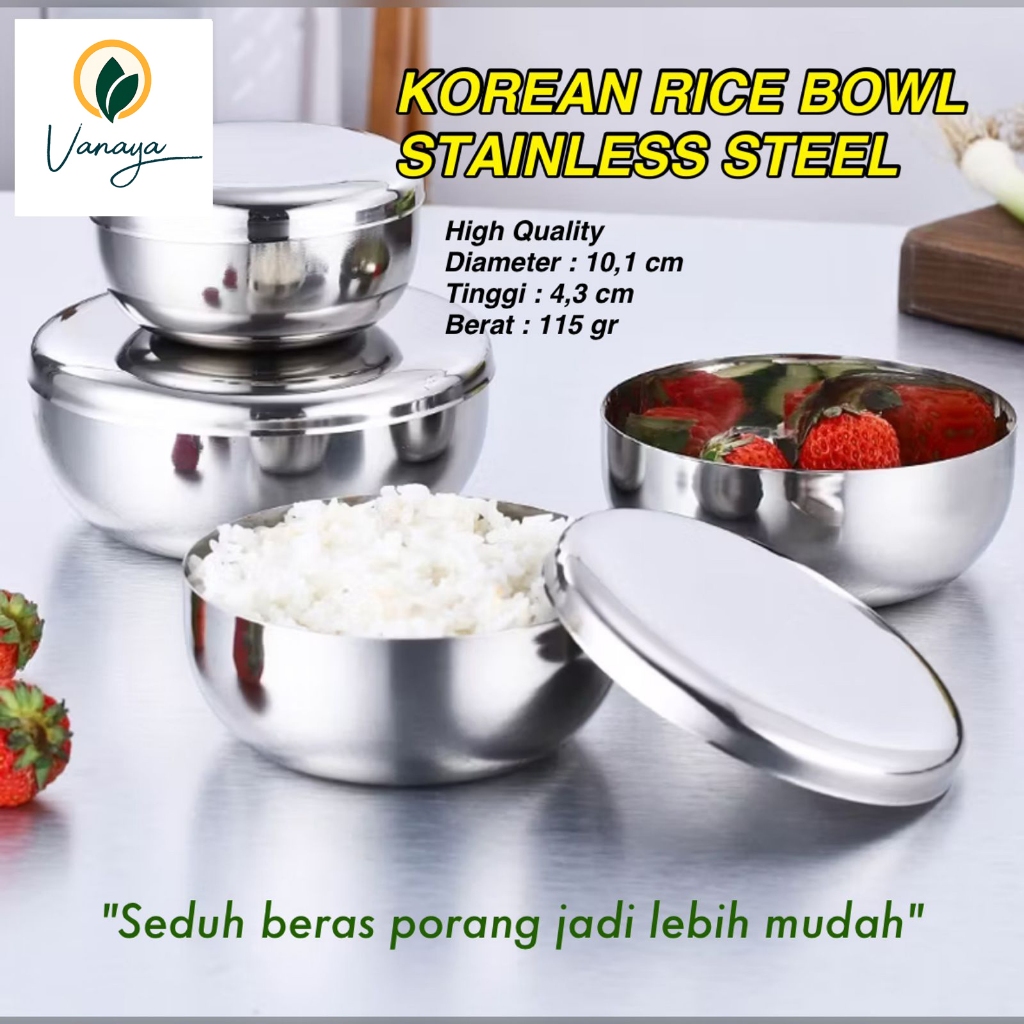 MANGKOK STAINLESS KOREA TEBAL TUTUP