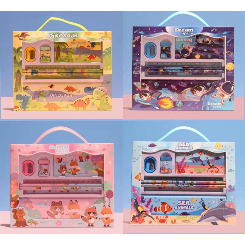 

SET ATK GIFT BOX KIDS ANAK MOTIF ANIMAL BEAR OCEAN BUNNY RABBIT CAR SPIDERMAN DORAEMON PENSIL PENGGARIS PENGHAPUS RAUTAN / 1 SET PENCIL GIFT HADIAH KIDS P15 #LOVELYKIDS