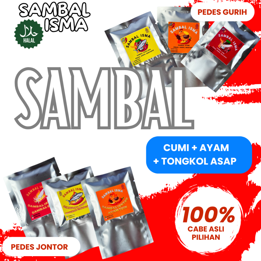 

Kombinasi Pas Trio Sambal Cumi + Ayam + Tongkol Asap Paling Dicari Paling Laris,