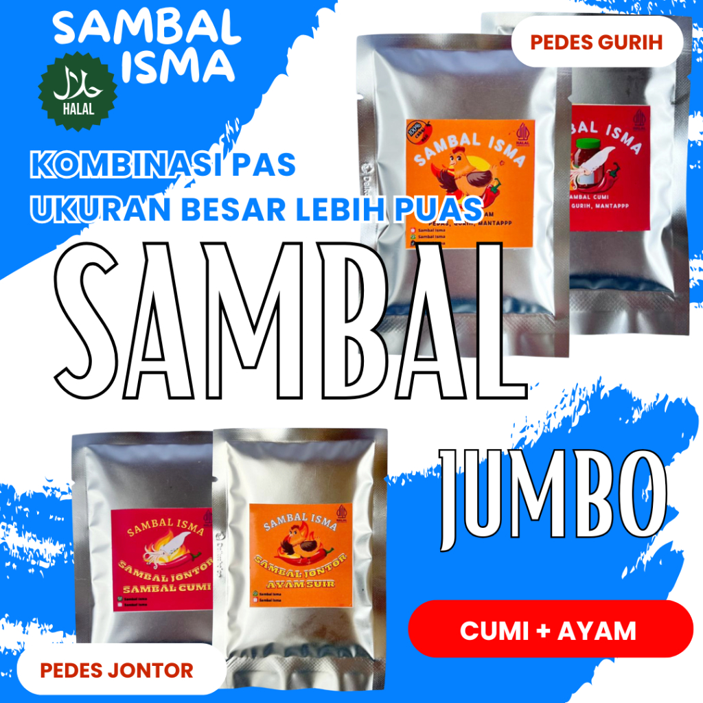 

DUO Sambal Favorite Ukuran Jumbo Isi Cumi dan Ayam Praktis Sekali Makan Lebih Puas