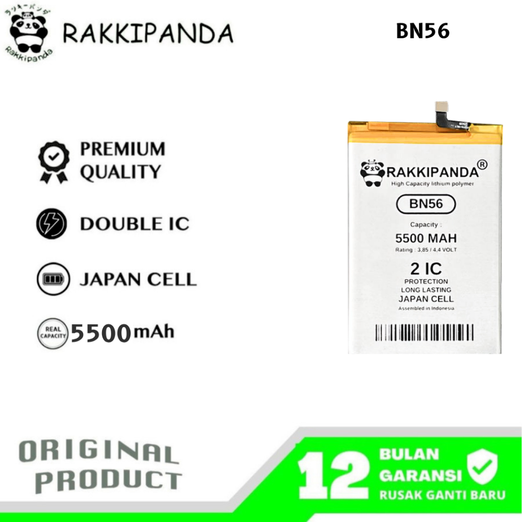 RakkiPanda - BN56 Redmi 9A / Redmi 9C / Redmi 10A / Redmi A1 / Poco C3 / Poco M2 Pro Batre Batrai Ba