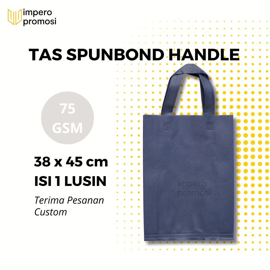 

Impero - GOODIE BAG SPUNBOND HANDLE 38x45 / Harga Lusinan / Kantong Belanja Murah (Biru Dongker)