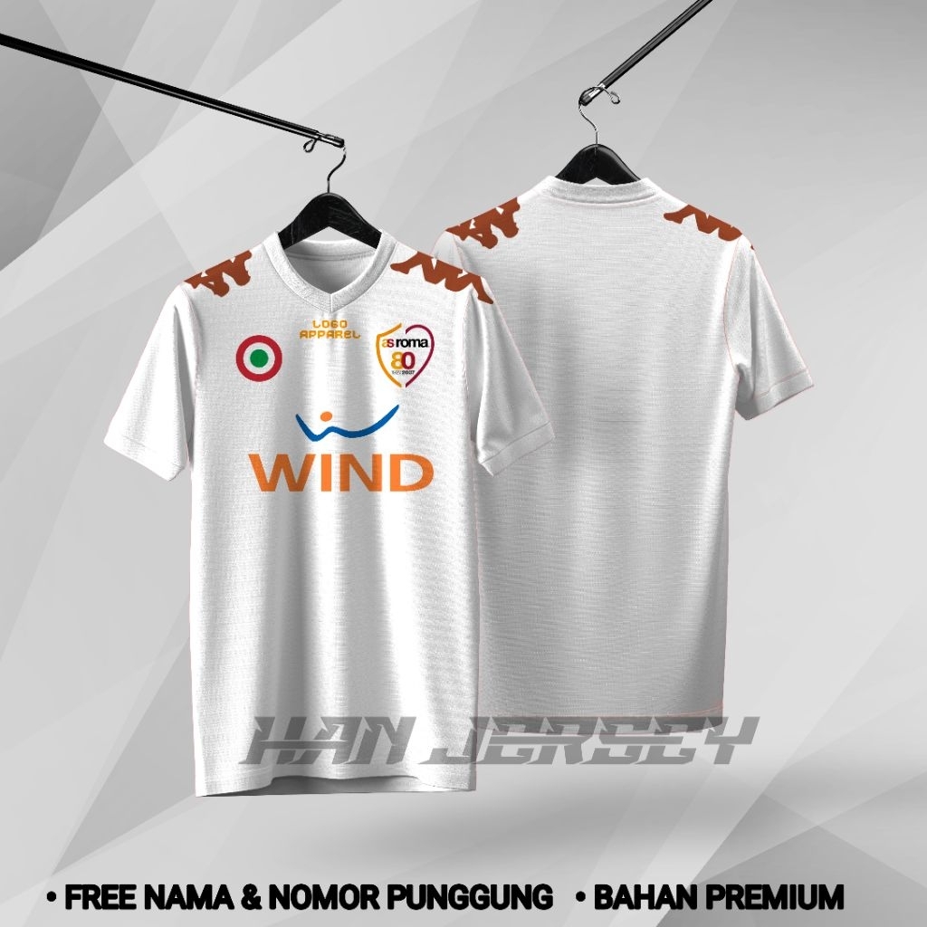 Jersey Bola Roma Retro Printing Away 2007