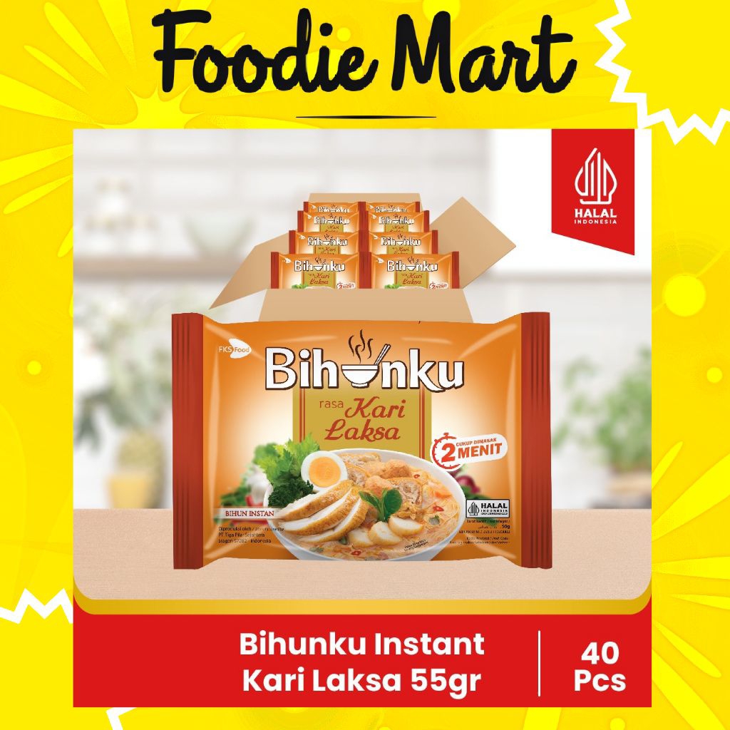 

[FOODIE MART] Bihunku Instan - Kari Laksa - 1 Karton - 40 Pcs - 55gr