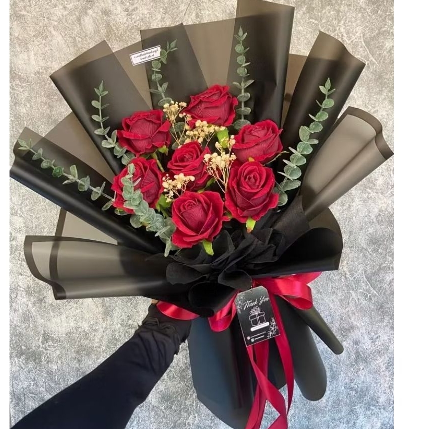 

(REDY STOK) buket bunga pita satin viral model terbaru hemat 5 tangkai